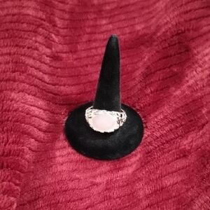 Elegant Silver and White Accessory Ring